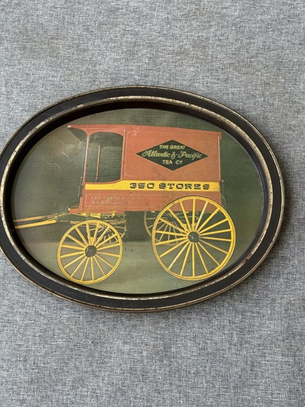 Vintage The Great Atlantic & Pacific Tea Company A&P Serving Tray Metal Oval